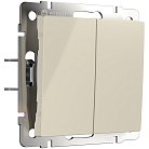 Выключатель двухклавишный с самовозвратом Werkel W1122403 (слоновая кость) a062573