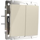 Выключатель двухклавишный с самовозвратом Werkel W1122403 (слоновая кость) a062573