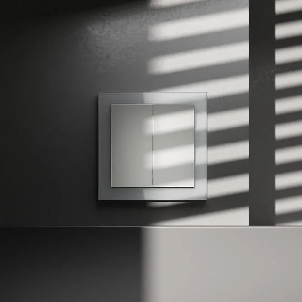 Перекрестный переключатель встраиваемый двухклавишный 10А, (сталь) Voltum VLS020505 S70