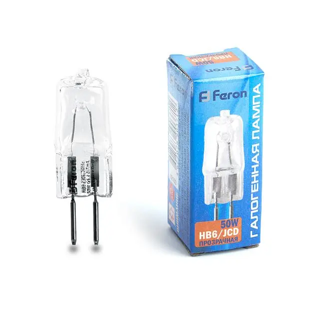 Лампа галогенная JCD G5.3 50W Feron 02103 HB6 Лампа галогенная JCD G5.3 50W Feron 02103 HB6