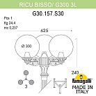 Садово-парковый фонарь FUMAGALLI RICU BISSO/G300 3L G30.157.S30.VZF1R GLOBE 300