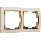 Рамка на 2 поста Werkel W0021932 (слоновая кость/золото) a051651 Snabb