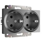 Розетка двойная с заземлением (графит матовый) werkel W1172064 a063107