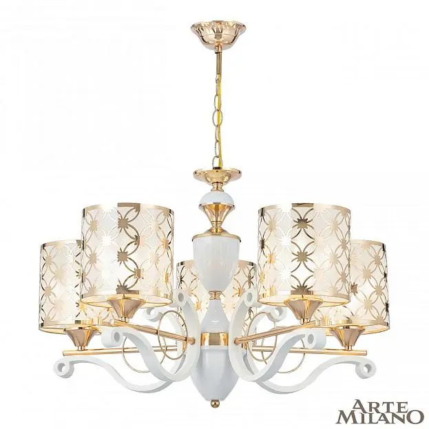 Люстра подвесная с плафонами 303097/5 Wh/Gd Arte Milano Florentia Люстра подвесная с плафонами 303097/5 Wh/Gd Arte Milano Florentia