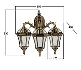 Настенный фонарь уличный Oasis Light 95202S 3 15L Gb ROMA S