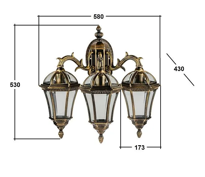 Настенный фонарь уличный Oasis Light 95202S 3 15L Gb ROMA S