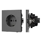 Механизм электрической розетки SCT-TENDO-MEU1-SFPL-GR (230V, 16A) (Матовый графитовый) Arlight 054640