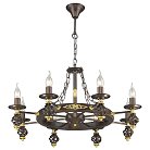 светильник подвесной, E14, 8x60W Velante 536-723-08 Деревянный стиль