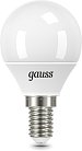 Лампа Gauss 105101307 Шар 6.5W 550lm 6500K E14 LED
