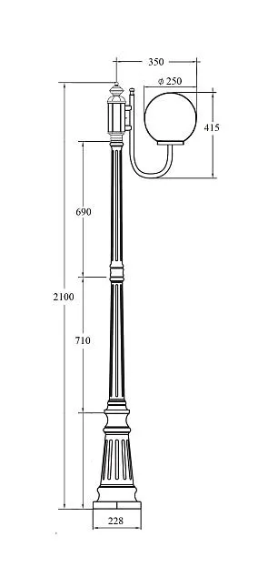 Наземный фонарь Oasis Light 88209S/10 Bl GLOBO S
