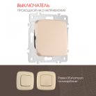 Выключатель одноклавишный проходной (на 2 направления), 10AX 250V Arte Milano 205.32-1.shampan am