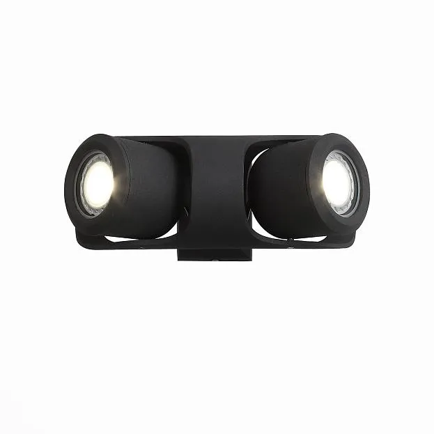 Светильник уличный настенный Черный/Черный, Прозрачный G5,3 2*3W ST Luce SL093.401.02 ROUND