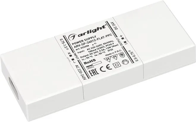 Блок питания для светодиодной ленты Arlight 033258 ARV-FLAT Блок питания для светодиодной ленты Arlight 033258 ARV-FLAT
