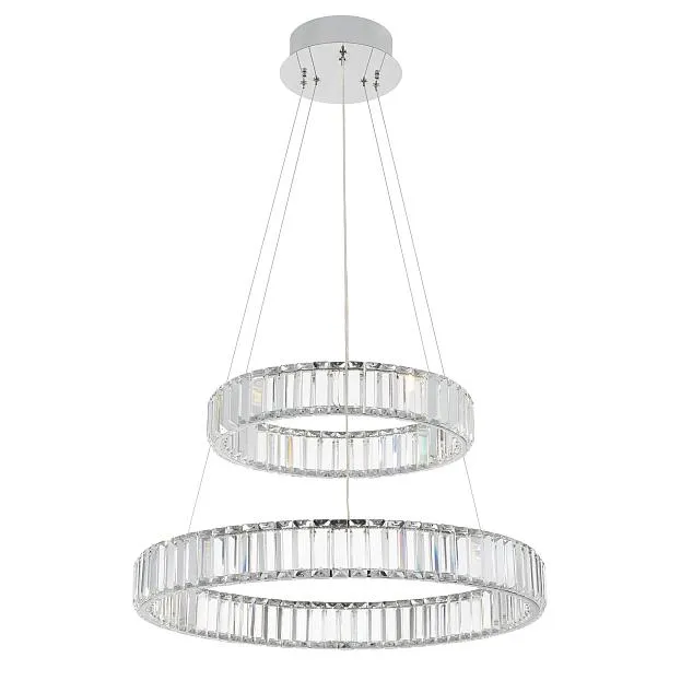 Люстра хрустальная с пультом Хром LED Citilux CL338261 Чезаре Люстра хрустальная с пультом Хром LED Citilux CL338261 Чезаре