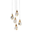 Подвесной светильник Delight Collection 9701P/5R brass Crystal rock II
