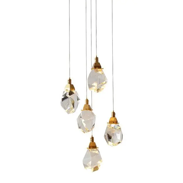 Подвесной светильник Delight Collection 9701P/5R brass Crystal rock II Подвесной светильник Delight Collection 9701P/5R brass Crystal rock II