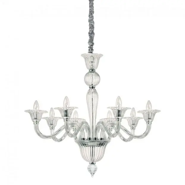 Подвесная люстра Ideal Lux Brigitta SP8 Trasparente 199382 Подвесная люстра Ideal Lux Brigitta SP8 Trasparente 199382