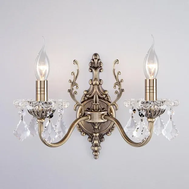 Бра Eurosvet 3281/2 античная бронза/прозрачный хрусталь Strotskis Elisha 00000065239