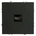 Розетка HDMI 2.0 Type A (механизм), серия Эмили,  Stekker 50171, RST00-5118-05, черный уголь, soft touch