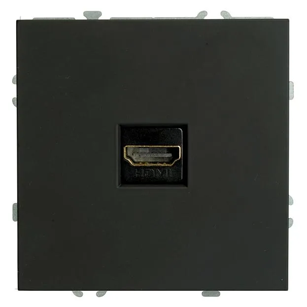 Розетка HDMI 2.0 Type A (механизм), серия Эмили, Stekker 50171, RST00-5118-05, черный уголь, soft touch Розетка HDMI 2.0 Type A (механизм), серия Эмили, Stekker 50171, RST00-5118-05, черный уголь, soft touch
