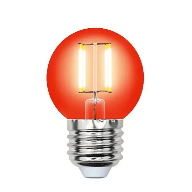 Лампочка светодиодная Uniel LED-G45-5W/RED/E27 GLA02RD картон Лампочка светодиодная Uniel LED-G45-5W/RED/E27 GLA02RD картон
