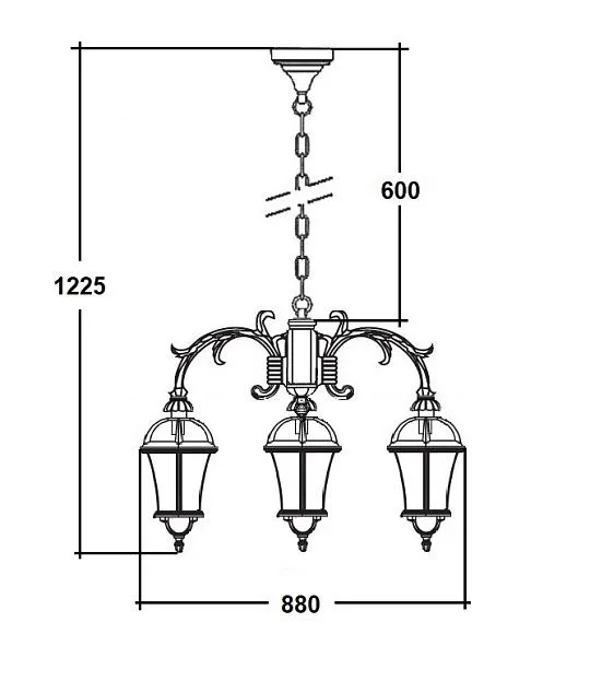 Уличный светильник подвесной Oasis Light 95270L/3/16 Gw ROMA L