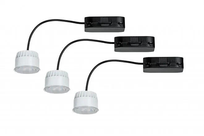 Комплект ламп Paulmann 93818 EBL Coin LED 3x6,5W 51mm klar/Kst