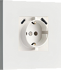 Розетка Schuko с зарядным устройством USB A+C, с защитными шторками, белый, Donel DT155WH N96