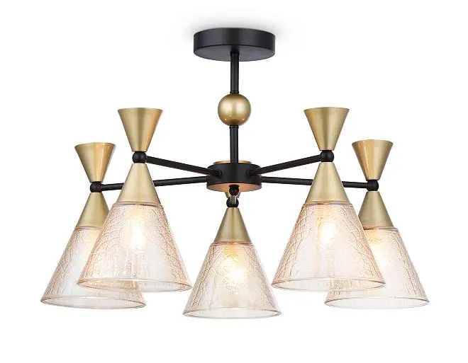 Подвесной светильник BK/GD черный/золото E27/5 max 60W D580*380 Ambrella light TR3171/5 Подвесной светильник BK/GD черный/золото E27/5 max 60W D580*380 Ambrella light TR3171/5