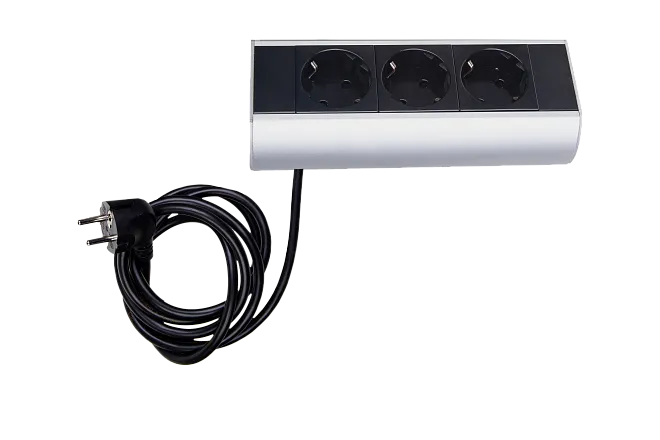Настольный розеточный блок Ovaledesign в сборе: 3х220V, кабель 3м с вилкой Donel DDSBCNU6O-3PSANC3M DDSBC Настольный розеточный блок Ovaledesign в сборе: 3х220V, кабель 3м с вилкой Donel DDSBCNU6O-3PSANC3M DDSBC