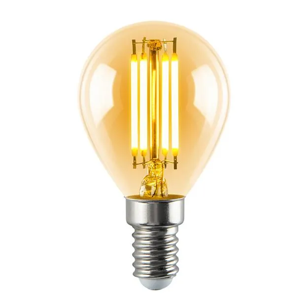 Лампочка светодиодная Volpe LED-G45-5W/AMBER/E14/VLF Vintage