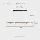 Реечный, рядный светильник AUBREY L 5 плафонов Lampatron 8785-24715