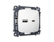 Комплект механизма электрической розетки OMEGA с usb Ambrella Volt MO111010 QUANT