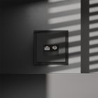 Розетка телевизионная встраиваемая TV+RJ45 кат. 6, (черный матовый) Voltum VLS060708 S70