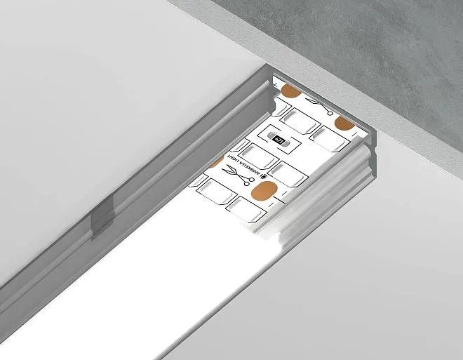 Алюминиевый профиль накладной 2м Ambrella light GP2001AL Alum Profile