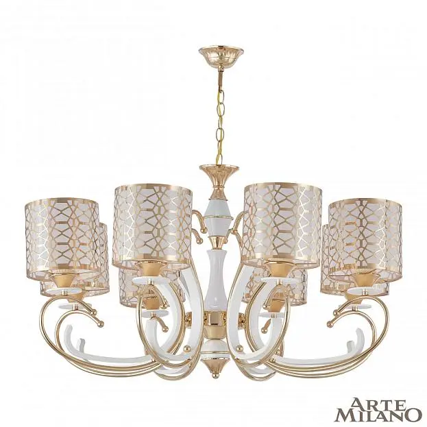 Люстра подвесная с плафонами 301237/8 Wh/Gd Arte Milano Florentia Люстра подвесная с плафонами 301237/8 Wh/Gd Arte Milano Florentia