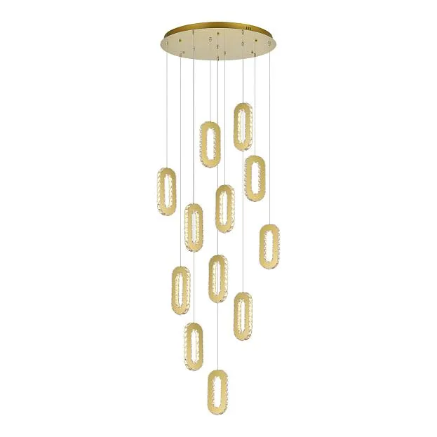 Светильник подвесной Золотистый/Золотистый, Прозрачный LED 12*9W 3000K ST-Luce SL6506.203.12 ALLUNGO