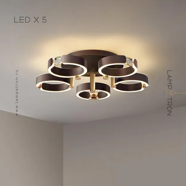 Потолочная люстра SELLIF D CH 5 ламп. Цвет Коричневый Lampatron sellif-d-ch-5-brown 3624-19242 Потолочная люстра SELLIF D CH 5 ламп. Цвет Коричневый Lampatron sellif-d-ch-5-brown 3624-19242