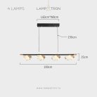 Реечный, рядный светильник AUBREY L 4 плафона Lampatron f-aubrey-l-4 8785-24714