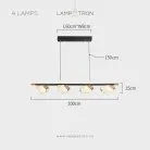 Реечный, рядный светильник AUBREY L 4 плафона Lampatron f-aubrey-l-4 8785-24714