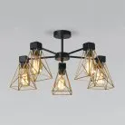 Потолочная люстра Eurosvet 70107/5 черный/латунь Trappola a061402