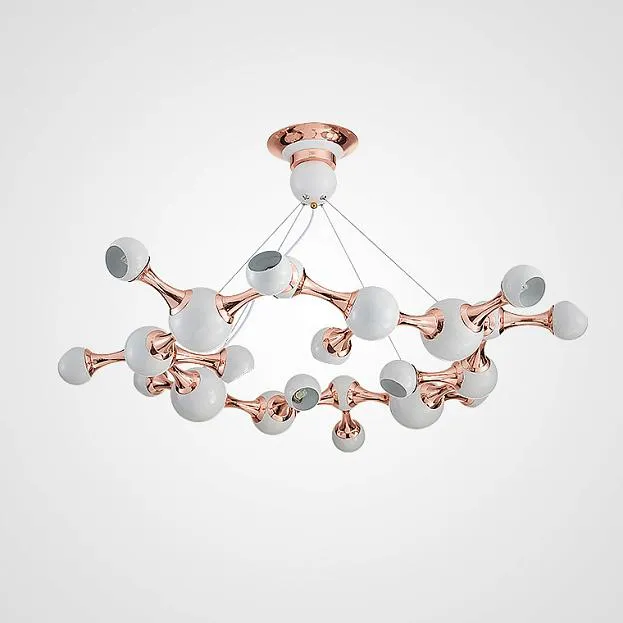 Дизайнерская подвесная люстра ATOMIC ROUND SUSPENSION White ImperiumLoft 240250-26 CHEMISTRY01
