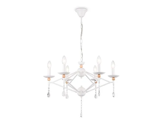 Подвесная люстра белый E14/6 max 40W D660*880 Ambrella light TR9596/6 WH