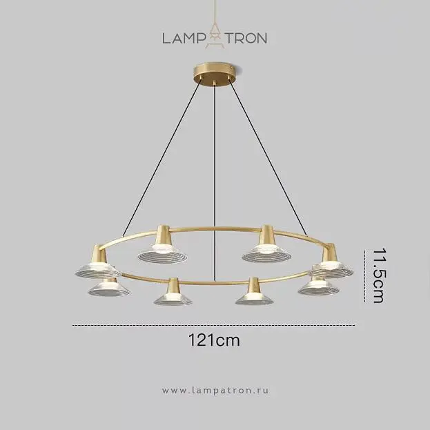 Кольцевые люстры и светильники CICLA R 8 ламп. Цвет: Латунь Lampatron 8190-22415 Кольцевые люстры и светильники CICLA R 8 ламп. Цвет: Латунь Lampatron 8190-22415