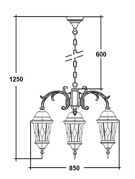 Уличный светильник подвесной Oasis Light 91470M/3/16 cover Gw ромб ASTORIA 2M
