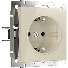 Розетка с заземлением Werkel W1171303, безвинтовой зажим (слоновая кость) a051478