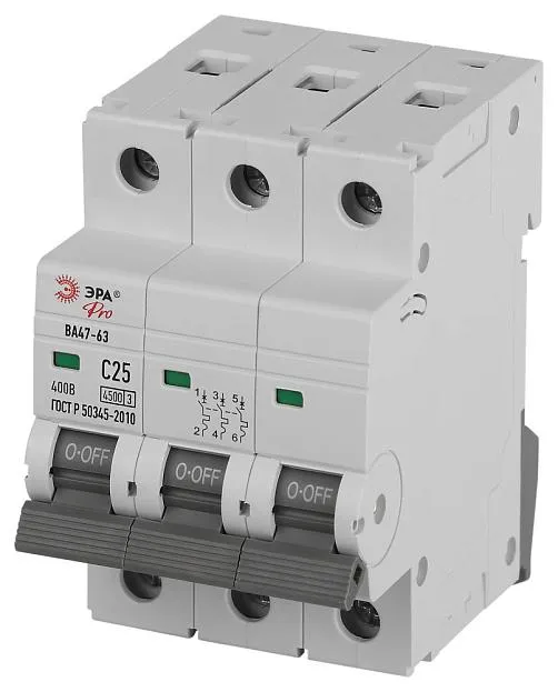 Автоматический выключатель ЭРА VA63-3P25C4.5