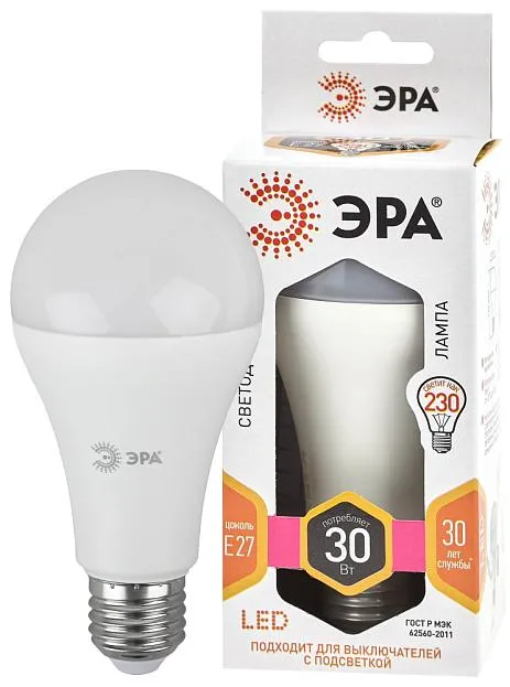 Лампочка светодиодная ЭРА LED A65-30W-827-E27