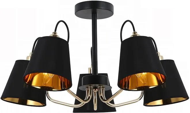 Потолочная люстра ILLUMICO IL6120-5COU-79 BK GD Потолочная люстра ILLUMICO IL6120-5COU-79 BK GD