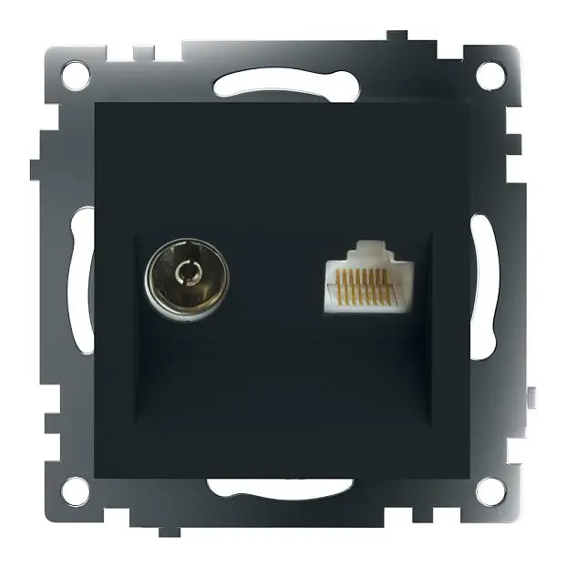 Розетка TV + компьютерная RJ-45 (механизм), STEKKER 49182 GLS00-7106-05 Розетка TV + компьютерная RJ-45 (механизм), STEKKER 49182 GLS00-7106-05
